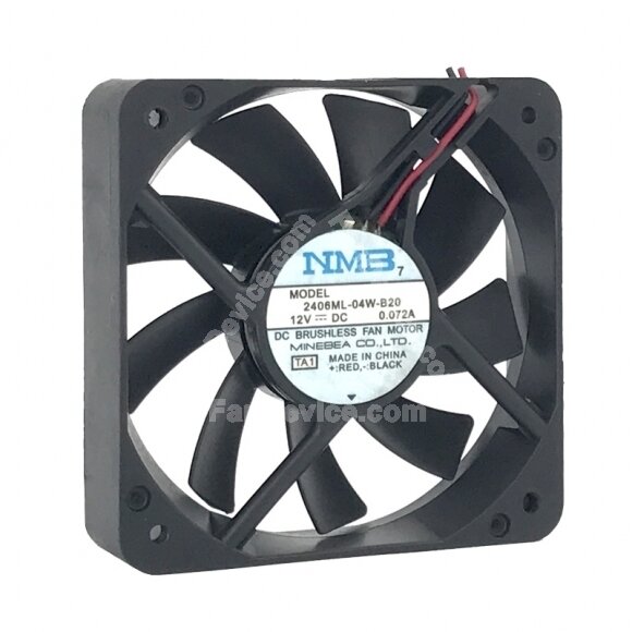 NMB 2406ML-04W-B20 DC 12V 0.072A 2 Wires Axial Cooling Fan
