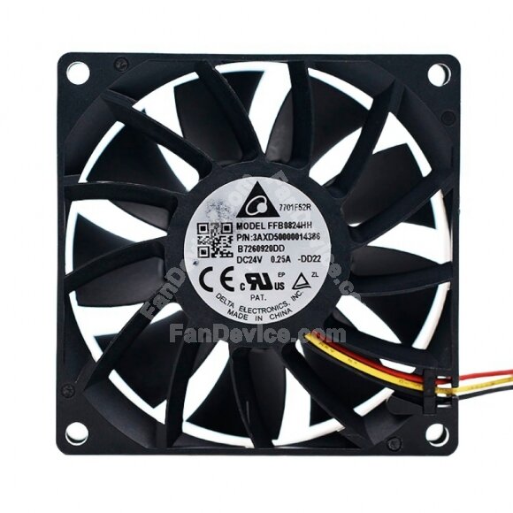 Delta FFB0824HH 3AXD50000014386 DC 24V 0.25A 8025 Axial Cooling Fan