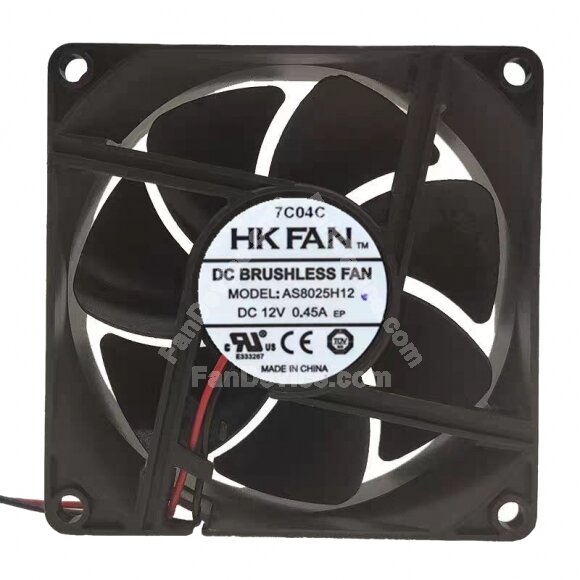 HK FAN AS8025H12 DC 12V 0.45A 8025 Axial Brushless Cooling Fan