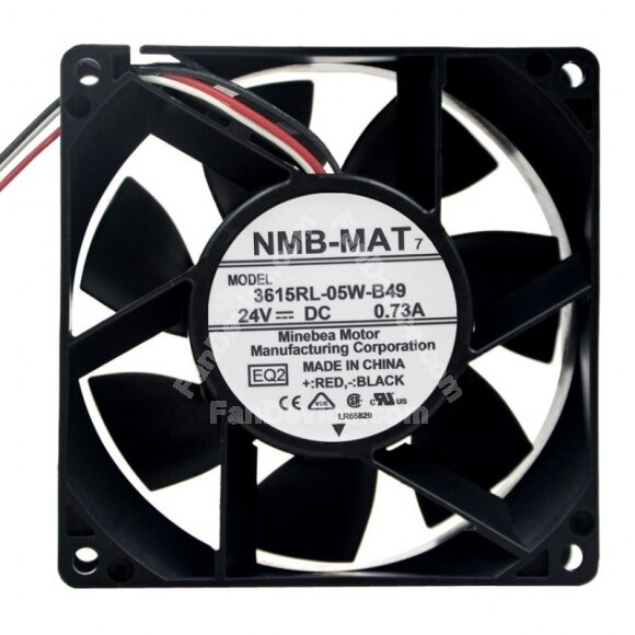 NMB 3615RL-05W-B49 DC 24V 0.73A 3 Wires Axial Cooling Fan