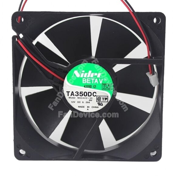 Nidec TA350DC M33422-35 DC 12V 0.29A 9025 Axial Ball Bearing Cooling Fan