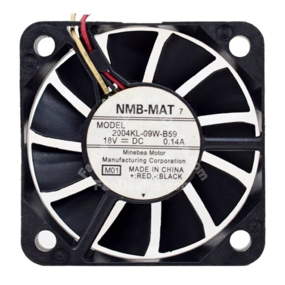 NMB-MAT 2004KL-09W-B59 DC 18V 0.14A 5010 Axial Cooling Fan