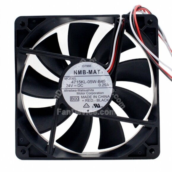 NMB-MAT 4710KL-05W-B49 DC 24V 0.29A 12025 Axial Cooling Fan