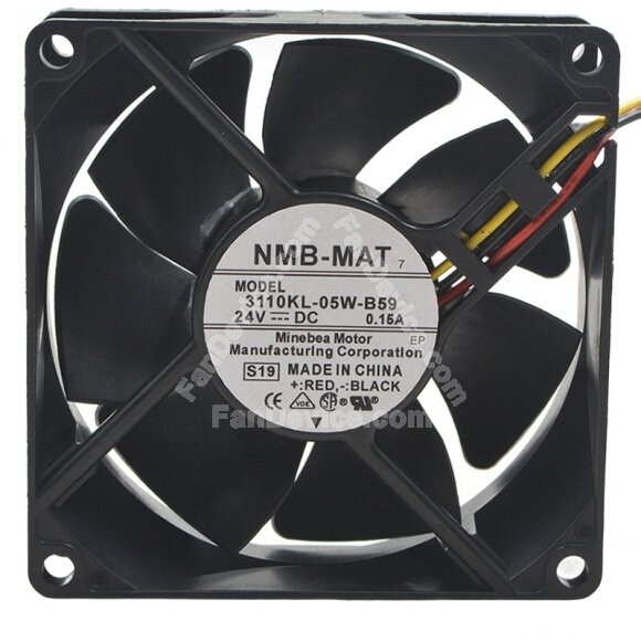 NMB-MAT 3110KL-05W-B59 DC 24V 0.15A 8025 Axial Cooling Fan
