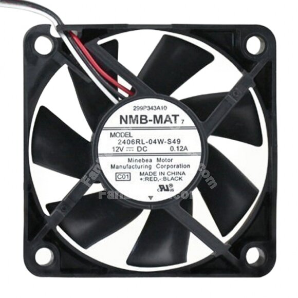 NMB-MAT 2406RL-04W-S49 DC 12V 0.12A 6015 Axial Cooling Fan