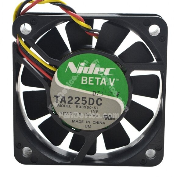 Nidec TA225DC R33960-57 DC 12V 0.13Amp 6015 Axial Double Ball Bearing Cooling Fan