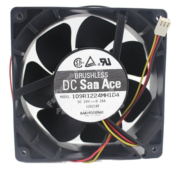 Sanyo Denki 109R1224MH1D4 DC 24V 0.28A 12038 Axial Brushless Cooling Fan