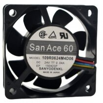 Sanyo Denki San Ace 60 109R0624M4D06 DC 24V 0.04A 6025 Axial Cooling Fan