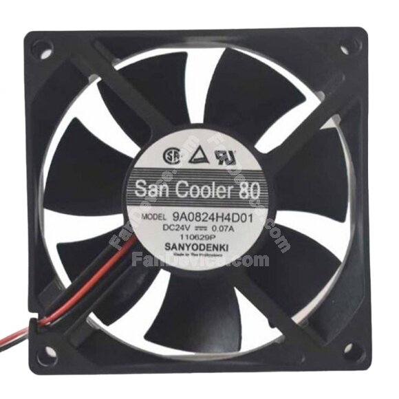 Sanyo Denki San Cooler 80 9A0824H4D01 DC 24V 0.07A 8025 Axial Cooling Fan