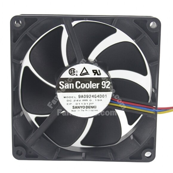 Sanyo Denki San Cooler 92 9A0924G4D01 DC 24V 0.19A 9025 Axial Cooling Fan