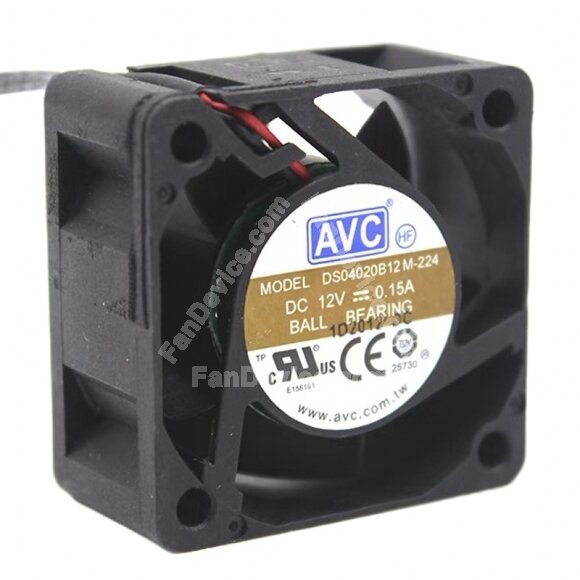 AVC DS04020B12M DC 12V 0.15A 4020 Ball Bearing Axial Cooling Fan