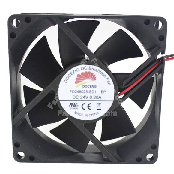 DOCENG FD248025-SD1 DC 24V 0.20A 8025 Brushless Axial Cooling Fan
