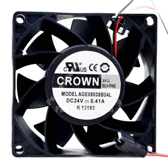 CROWN AGE08038B24L DC 24V 0.41A 8038 Axial Ball Bearing Cooling Fan