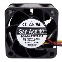 Sanyo Denki 9GA0412P3J01 DC 12V 0.49A 4028 Axial Cooling Fan
