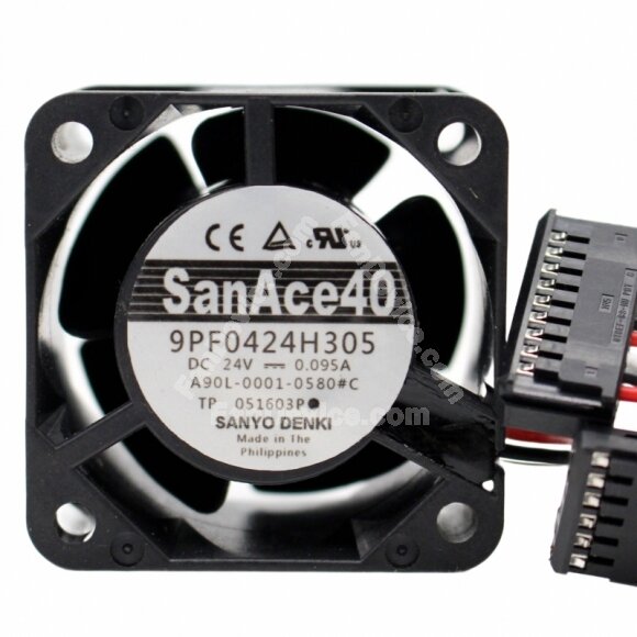 Sanyo Denki 9PF0424H305 A90L-0001-0580#C DC 24V 0.095A 4028 Axial Cooling Fan