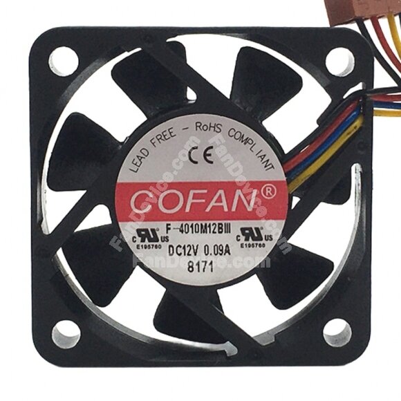COFAN F-4010M12BIII DC 12V 0.09A 4010 Axial Cooling Fan