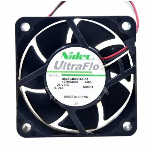 Nidec U60T24MS3A7-53 DC 24V 0.09A 2 Wires / 3 Wires Axial Cooling Fan