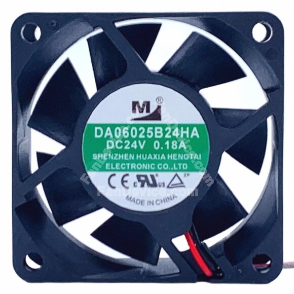 YM DA06025B24HA DC 24V 0.18A 2 Wires Axial Cooling Fan