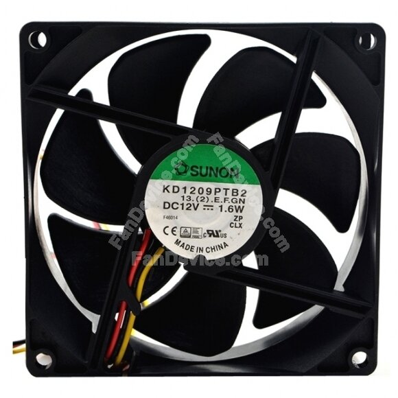 Sunon KD1209PTB2 DC 12V 1.6W 2 Wires / 3 Wires Axial Cooling Fan