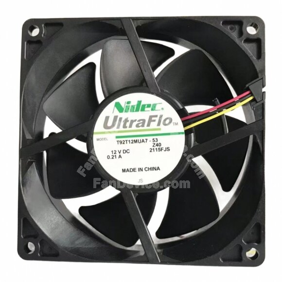 Nidec UltraFlo T92T12MUA7-53Z40 DC 12V 0.21A 3 Wires Axial Cooling Fan
