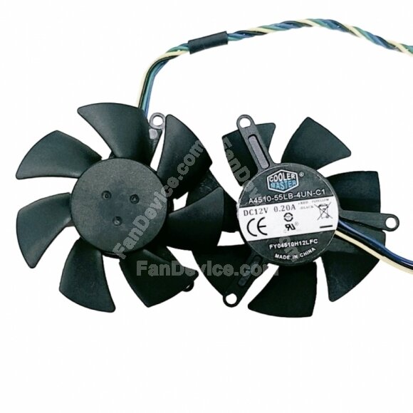 CoolerMaster FY04510H12LFC DC 12V 0.20A 2 Wires / 4 Wires Cooling Fan