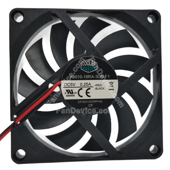 Cooler Master A8010-18RA-3DN-F1 DC 5V 0.25A 8010 Axial Cooling Fan