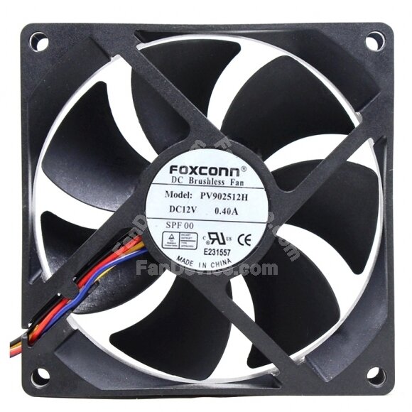 Foxconn PV902512H DC 12V 0.40A 2 Wires / 3 Wires / 4 Wires Axial Cooling Fan