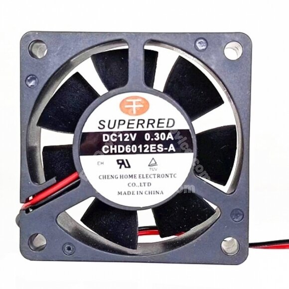 SuperRed CHD6012ES-A DC 12V 0.30A 2 Wires / 3 Wires / 4 Wires Axial Cooling Fan