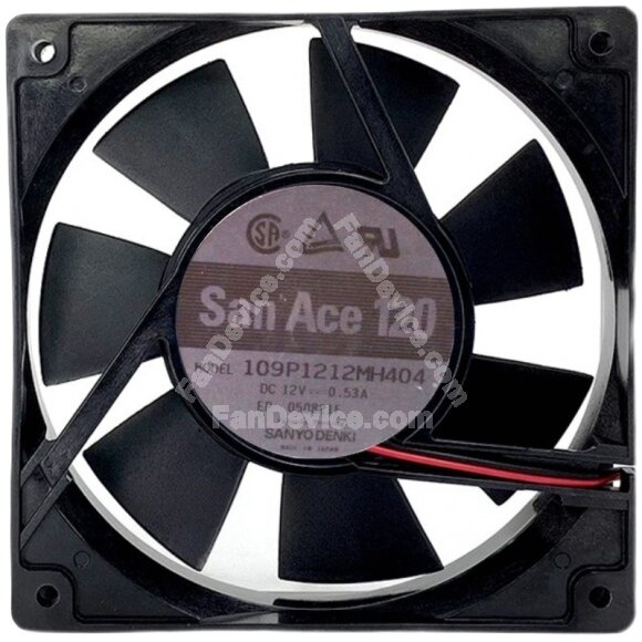 Sanyo Denki 109P1212MH404 DC 12V 0.53A 2 Wires 12025 Axial Cooling Fan