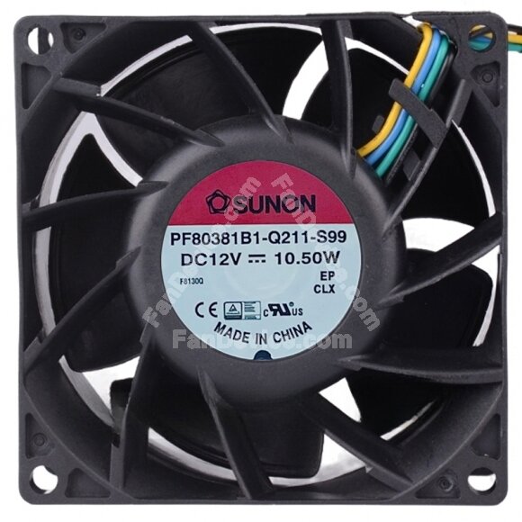 Sunon PF80381B1-Q211-S99 DC 12V 10.50W 4 Wires PWM Axial Cooling Fan