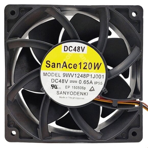 Sanyo 9WV1248P1J001 DC 48V 0.65A IP55 Waterproof Axial Fan