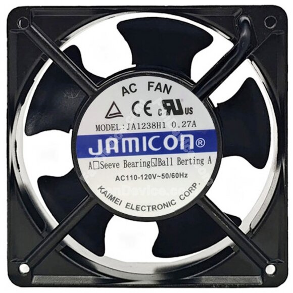 JAMICON JA1238H1 AC 110-120V 0.27A 2 Wires 12038 Ball Bearing Axial Fan
