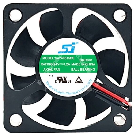 SJ SA240515BS DC 24V 0.2A 2 Wires 5015 Ball Bearing Axial Cooling Fan