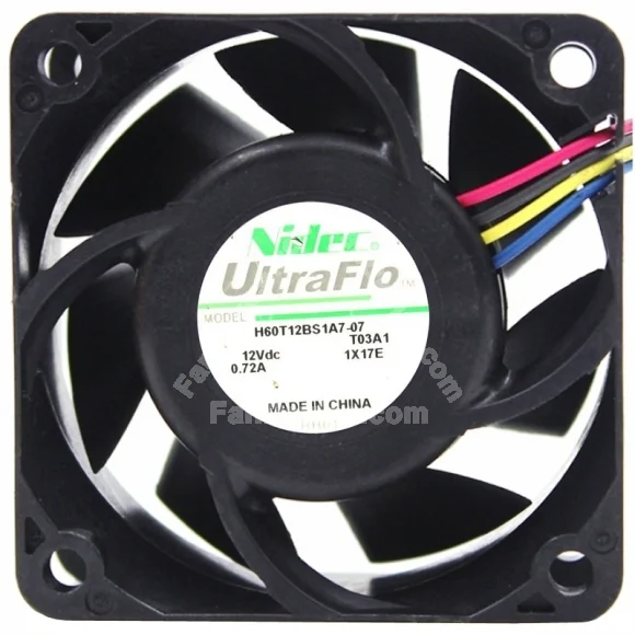 Nidec H60T12BS1A7-07 12V 0.72A 4 Wires Axial Cooling Fan