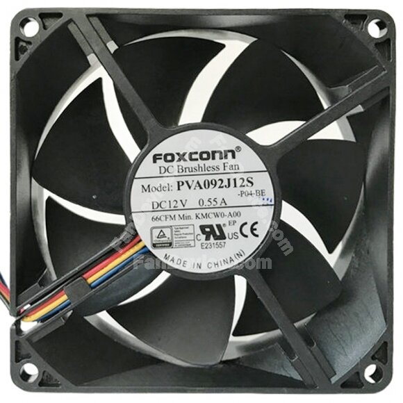 Foxconn PVA092J12S 12V 0.55A 4 Wires Axial Cooling Fan