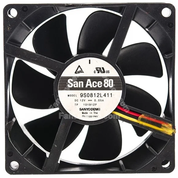 Sanyo 9S0812L411 12V 0.05A 2 / 3 Wires Axial Cooling Fan