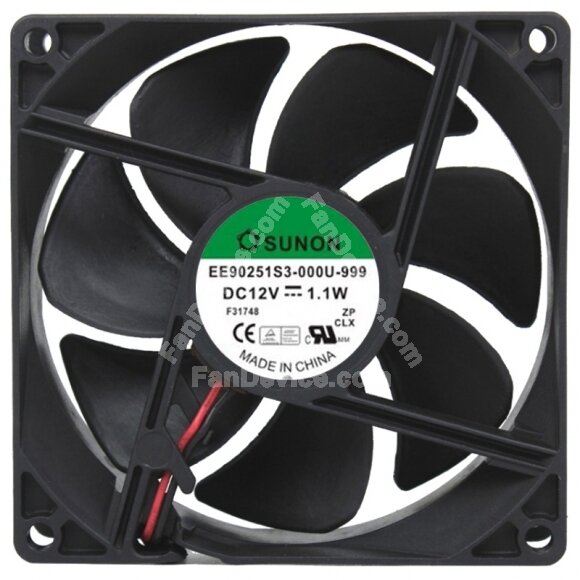 Sunon EE90251S3-000U-999 12V 1.1W 2 Wires Cooling Fan