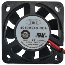 T&T 4010M24S NDA 24V 0.09A 2 Wires Axial Cooling Fan
