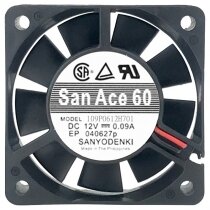 Sanyo Denki 109P0612H701 DC 12V 0.09A 2 / 3 Wires 6015 Axial Fan