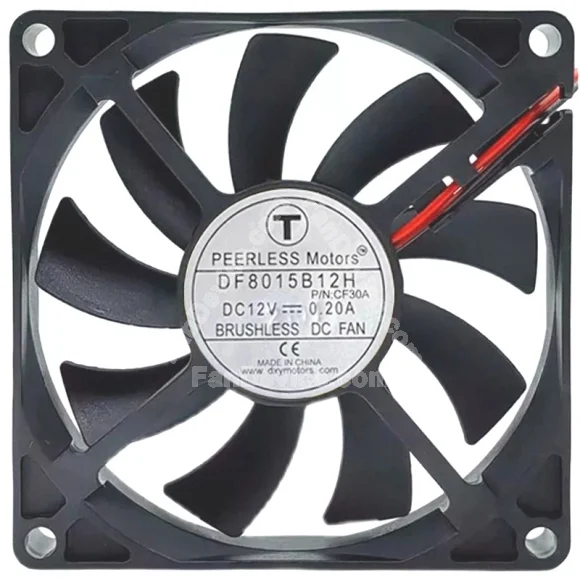 PEERLESS Motors DF8015B12H 12V 0.20A 2 Wires Cooling Fan