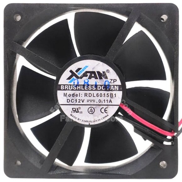 XFAN RDL6015B1 12V 0.11A 2 Wires DC Brushless Cooling Fan
