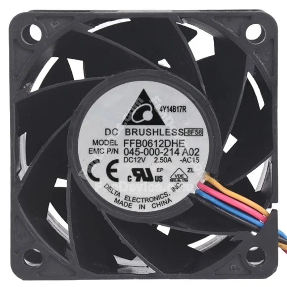 Delta FFB0612DHE 12V 2.50A 4 Wires Axial Cooling Fan