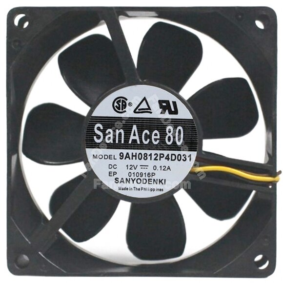Sanyo 9AH0812P4D031 12V 0.12A 2 / 3 / 4 Wires Cooling Fan