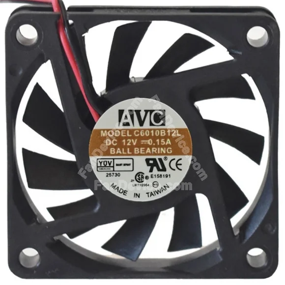 AVC C6010B12L 12V 0.15A 2 / 3 Wires Ball Bearing Cooling Fan