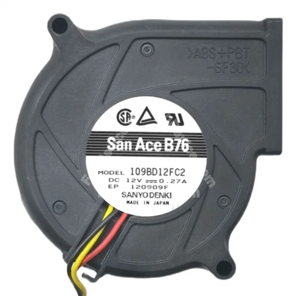 Sanyo 109BD12FC2 12V 0.27A 3 Wires Blower Cooling Fan