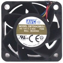 AVC DBTD0428B2U 12V 0.64A 4 Wires Ball Bearing Cooling Fan