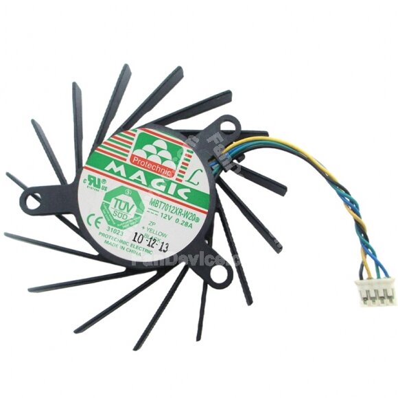 Magic MBT7012XR-W20 12V 0.28A 4 Wires Axial Cooling Fan