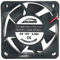 JROWN JD0612UBC1 12V 0.20A 2 Wires Ball Bearing Cooling Fan