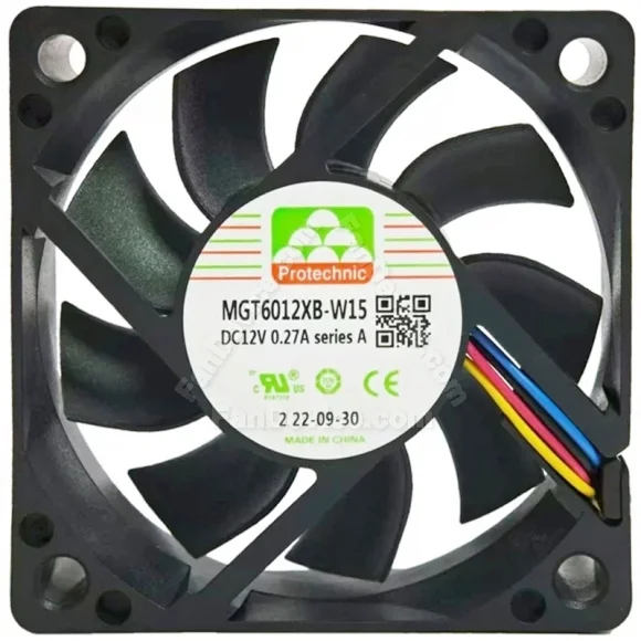 Protechnic MGT6012XB-W15 DC 12V 0.27A 4 Wires Axial Cooling Fan
