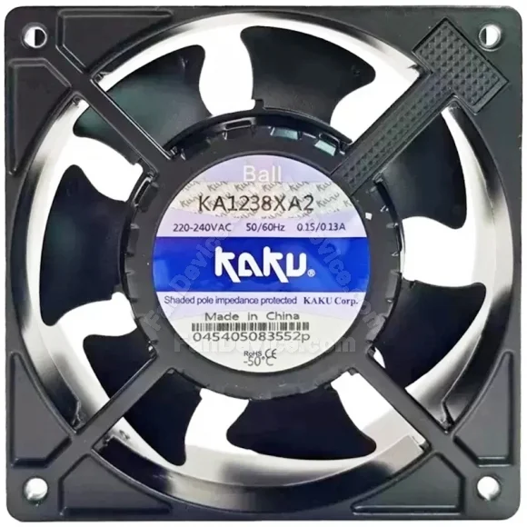 KAKU KA1238XA2 AC 220-240V 0.15/0.13A 2 Wires Ball Bearing Cooling Fan